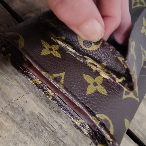 DAMAGED 80s Louis Vuitton LV large wallet Vintage multi pocket DAMAGED project - Picture 13 of 16